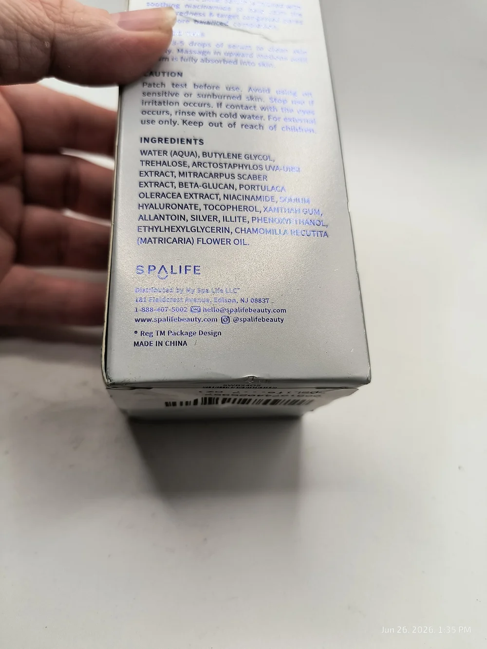 SpaLife Pure Silver & Niacinamide Soothing Serum - Sealed Box DMG